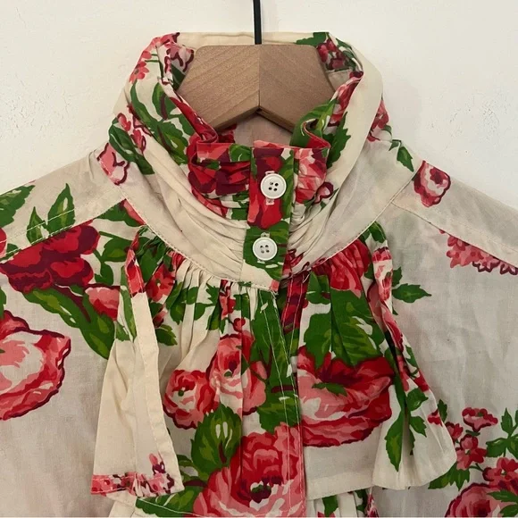 Vintage Betsey Johnson Cabbage Rose Shirt Dress - Picture 7 of 11